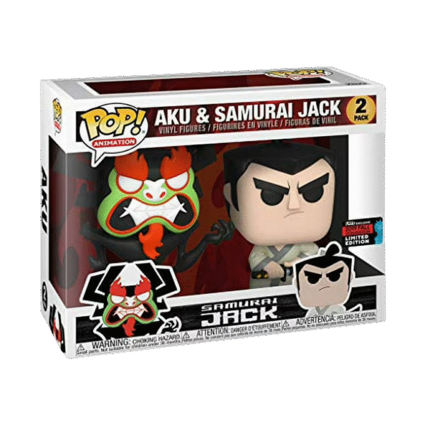 FUNKO POP AKU & SAMURAI JACK 2-Pack 2019 Fall Convention Exclusive w/ Protector