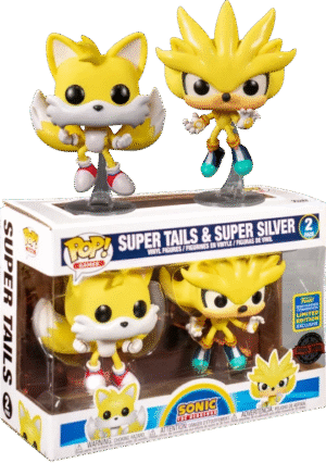 FUNKO POP Super Tails and Super Silver 2 Pack Exclusive (No Sticker)