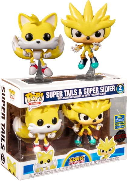 FUNKO POP Super Tails and Super Silver 2 Pack Exclusive (No Sticker)