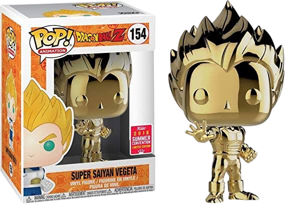 Funko POP 154 Dragon Ball Z - Super Saiyan Vegeta Gold Chrome 2018 SDCC