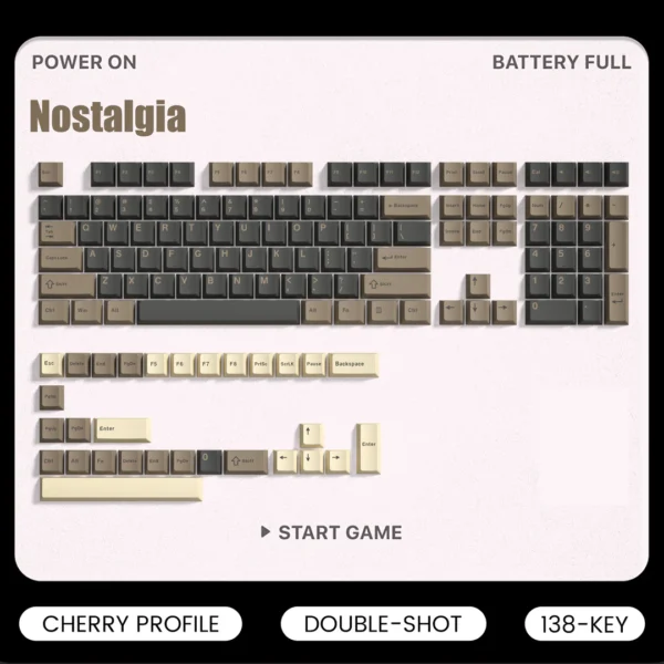 Womier Nostalgia Cherry Profile Double Shot PBT Keycap SetRetro Light/Leather