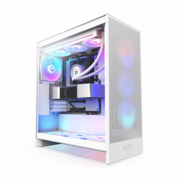 NZXT H7 FLOW RGB – ATX MID TOWER CASE – White