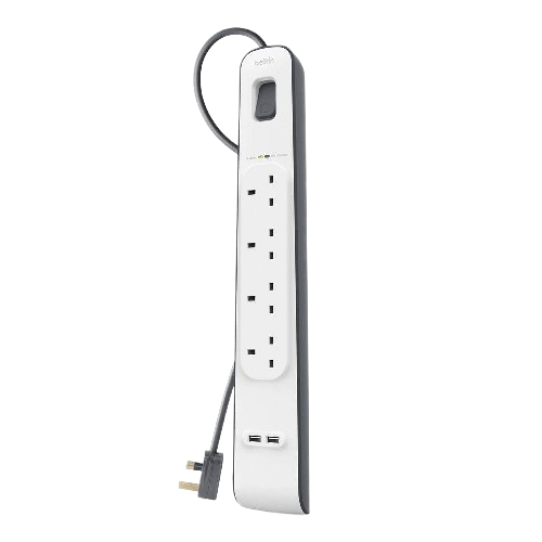 Belkin Surge Master 4 Outlets 2M Strip with 2 USB Ports