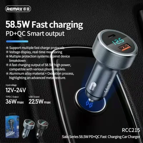 Remax RCC215 58.5W Dual Port Car Charger