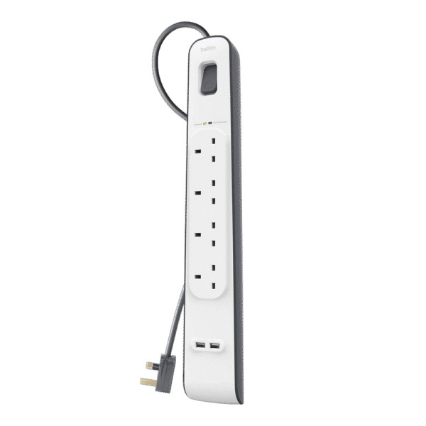 Belkin Surge Master 4 Outlets 2M Strip with 2 USB Ports
